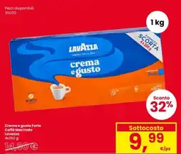 Interspar Crema e gusto Forte Caffè Macinato Lavazza offerta