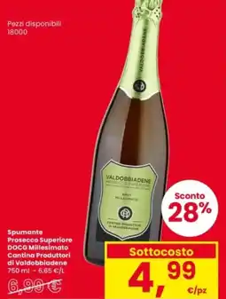 Interspar Spumante Prosecco Superiore DOCG Millesimato Cantina Produttori di Valdobbiadene offerta