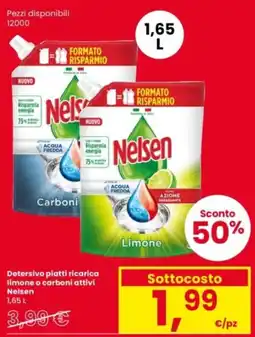 Interspar Detersivo piatti ricarica limone o carboni attivi Nelsen offerta