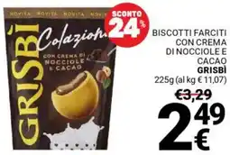 Supermercati Gulliver Biscotti farciti con crema di nocciole e cacao GRISBÌ offerta