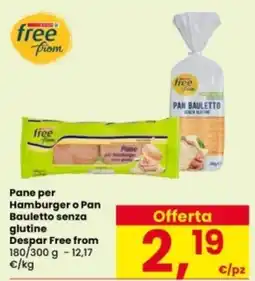 Interspar Pane per Hamburger o Pan Bauletto senza glutine Despar Free from offerta
