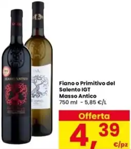 Interspar Fiano o Primitivo del Salento IGT Masso Antico offerta
