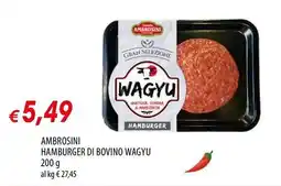 Galassia Ambrosini hamburger di bovino wagyu offerta