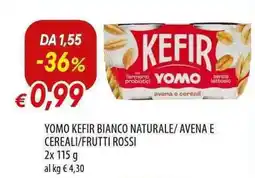 Galassia Yomo kefir bianco naturale/ avena e cereali/frutti rossi offerta