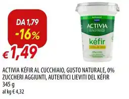 Galassia Activia kefir al cucchiaio, gusto naturale, 0% zuccheri aggiunti, autentici lieviti del kéfir offerta