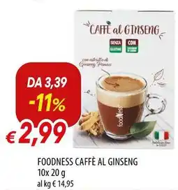 Galassia Foodness caffè al ginseng offerta