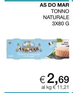 Coop AS DO MAR TONNO NATURALE 3X80 G offerta