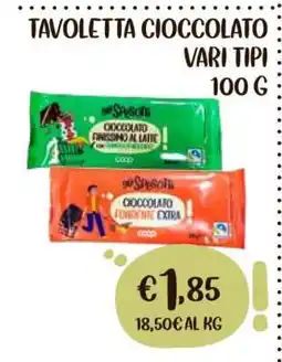 Coop Tavoletta Cioccolato Vari Tipi 100 g offerta
