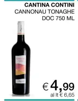 Coop CANTINA CONTINI CANNONAU TONAGHE DOC 750 ML offerta