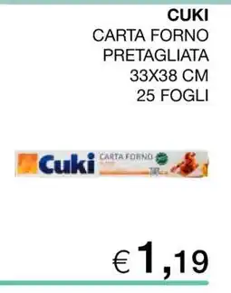 Coop CUKI CARTA FORNO PRETAGLIATA offerta