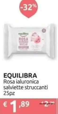 Ipersoap EQUILIBRA Rosa ialuronica salviette struccanti offerta