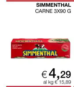 Coop SIMMENTHAL CARNE 3X90 G offerta
