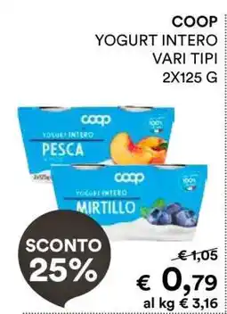 Coop COOP Yogurt Intero Vari Tipi offerta