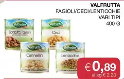 Coop VALFRUTTA FAGIOLI/CECI/LENTICCHIE offerta