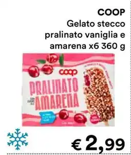 Coop COOP Gelato stecco pralinato vaniglia e amarena x6 360 g offerta
