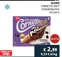 Coop ALGIDA CORNETTO SOFT COOKIES&CHOC X4 324 G offerta
