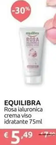 Ipersoap EQUILIBRA Rosa ialuronica crema viso idratante offerta