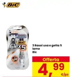 Interspar 3 Rasoi usa e getta 5 lame Bic offerta