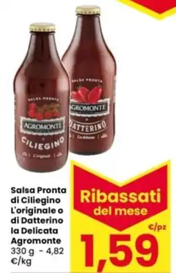 Interspar Salsa Pronta di Ciliegino L'originale o di Datterino la Delicata Agromonte offerta