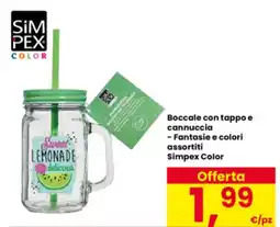 Interspar Boccale con tappo e cannuccia Simpex Color offerta