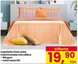 Interspar Copriletto tinta unita matrimoniale microfibra offerta