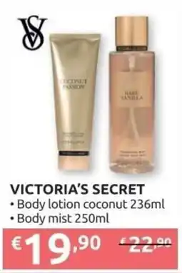 Ipersoap VICTORIA'S SECRET Body lotion coconut, Body mist offerta