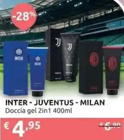 Ipersoap INTER - JUVENTUS - MILAN Doccia gel 2in1 offerta