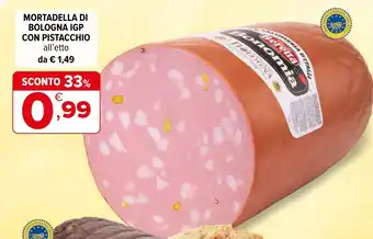 Iperal Mortadella di bologna igp con pistacchio offerta