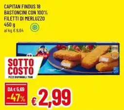 Famila Capitan findus 18 bastoncini con 100% filetti di merluzzo offerta
