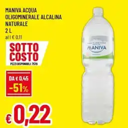 Famila Maniva acqua oligominerale alcalina naturale offerta
