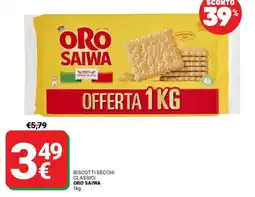 Supermercati Gulliver Biscotti secchi classici ORO SAIWA offerta