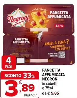 Iperal Pancetta affumicata NEGRONI offerta