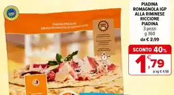 Iperal Piadina romagnola igp alla riminese RICCIONE PIADINA offerta