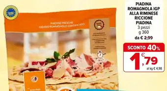 Iperal Piadina romagnola igp alla riminese RICCIONE PIADINA offerta