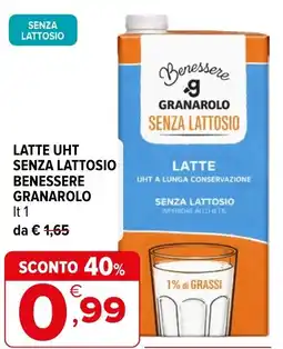 Iperal Latte uht senza lattosio benessere GRANAROLO offerta