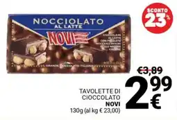 Supermercati Gulliver Tavolette di cioccolato NOVI offerta