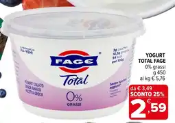 Iperal Yogurt total FAGE offerta