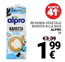 Supermercati Gulliver Bevanda vegetale barista alla soia ALPRO offerta