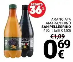 Supermercati Gulliver Aranciata amara/chinò SAN PELLEGRINO offerta