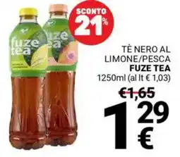 Supermercati Gulliver Tè nero al limone/pesca FUZE TEA offerta