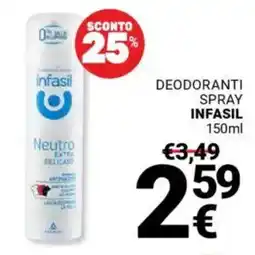 Supermercati Gulliver Deodoranti spray INFASIL offerta