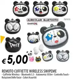 Galassia Remoto cuffiette wireless swipeme offerta