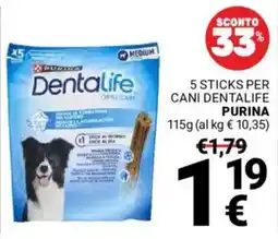 Supermercati Gulliver 5 sticks per cani dentalife PURINA offerta