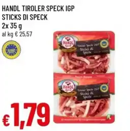 Famila Handl tiroler speck igp sticks di speck offerta