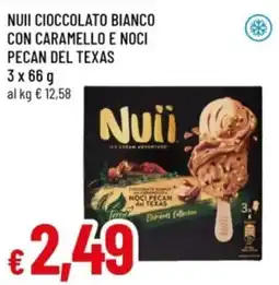 Famila Nuii cioccolato bianco con caramello e noci pecan del texas offerta