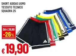 Famila Short adidas uomo tessuto tecnico squadra 25 offerta