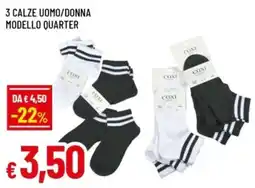 Famila 3 calze uomo/donna modello quarter offerta