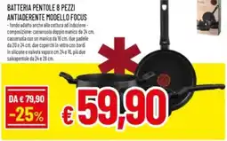 Famila Batteria pentole 8 pezzi antiaderente modello focus offerta