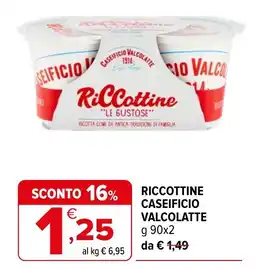 Iperal Riccottine caseificio valcolatte offerta