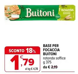 Iperal Base per focaccia buitoni offerta